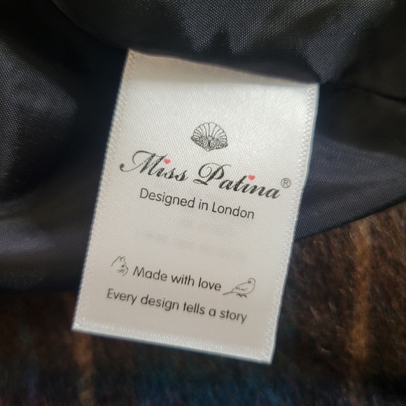Miss Patina London Galloway Academia Tartan Plaid Wool Blend Wrap Skirt UK 10 6 - Picture 12 of 16